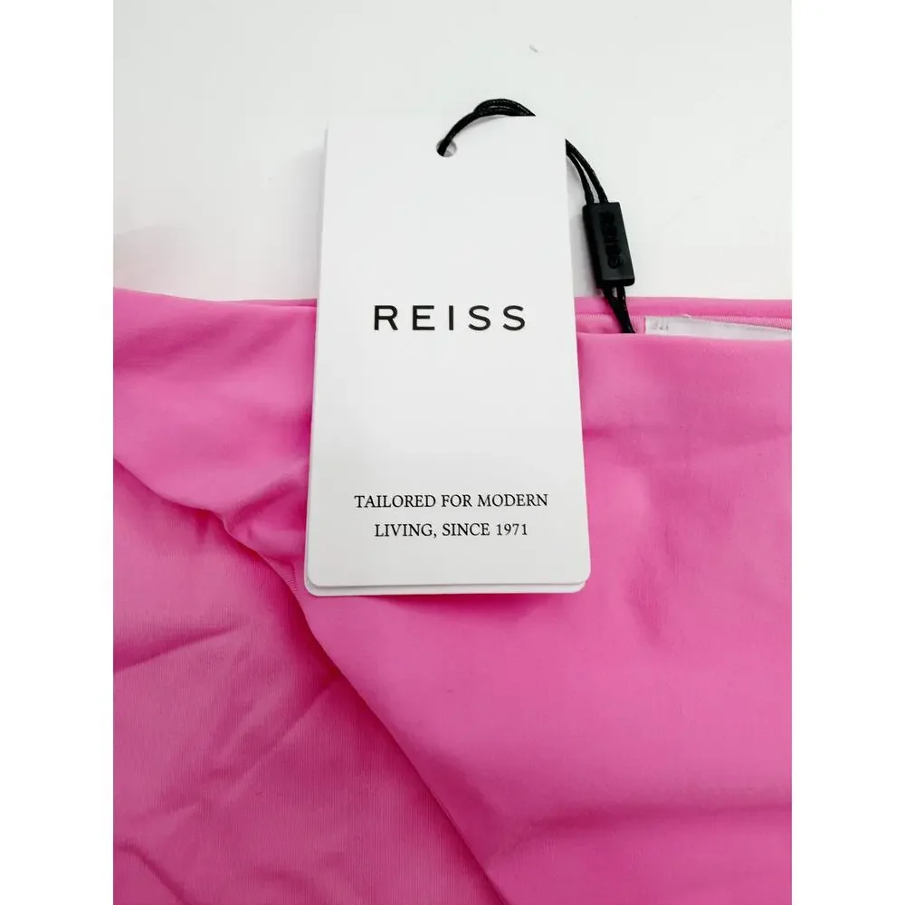 REISS Ripley Side Tie Bikini Bottom Size 6 NEW Bright Pink Swimwear Swimsuit